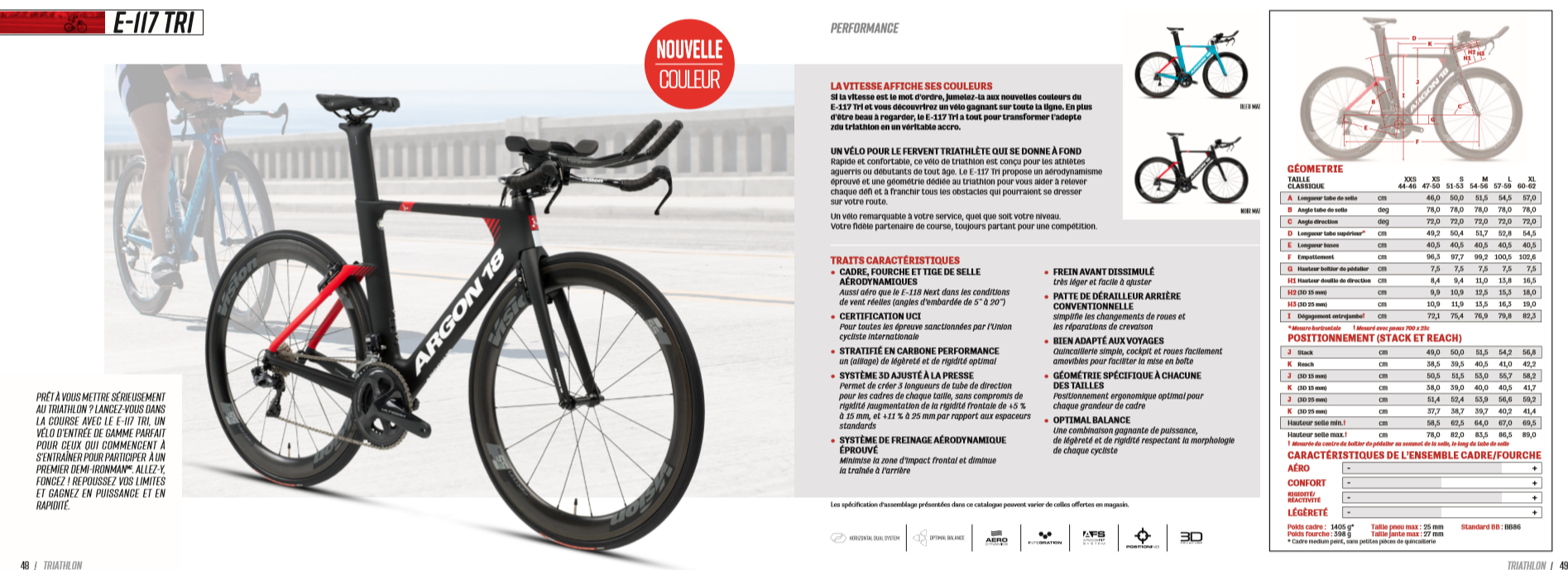 Kit Cadre ARGON 18 E-117 TRI Taille M Black -Composants, périphériques de vélo de route Soldes Magasin fichee117